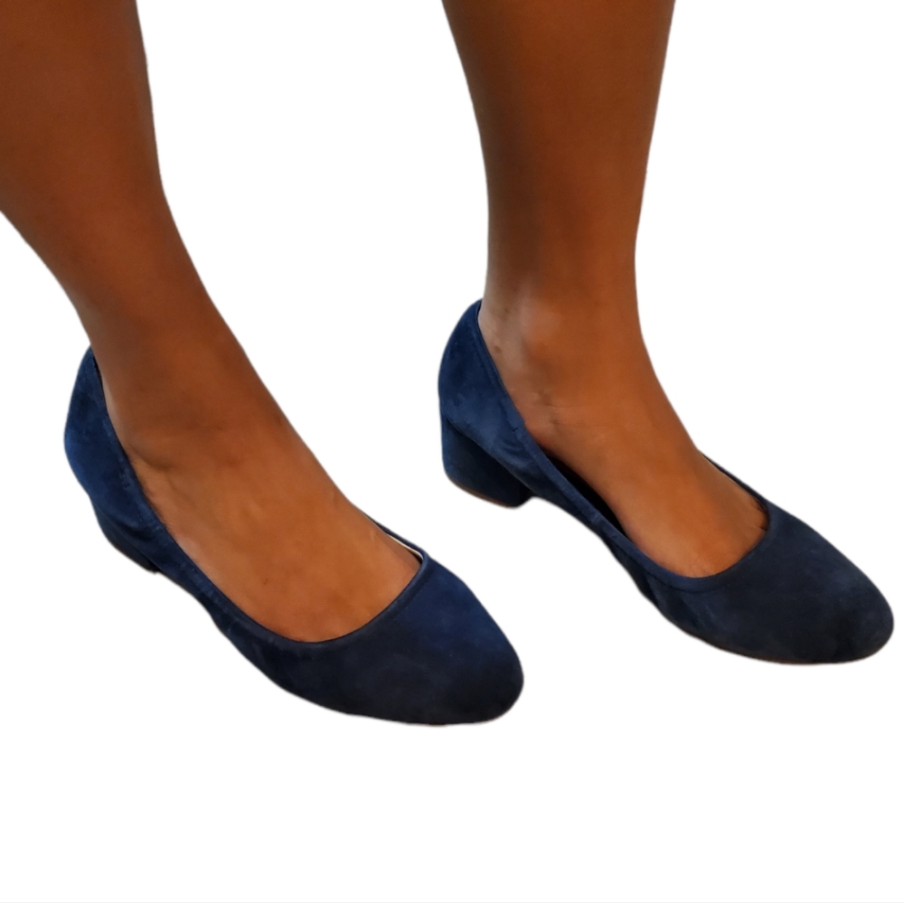 Franco Sarto Blue Suade Heels